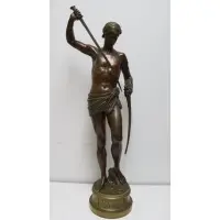 Alexandre Gueyton, David, Fine and large bronze sculpture with nice original patina