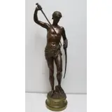 Alexandre Gueyton, David, Fine and large bronze sculpture with nice original patina