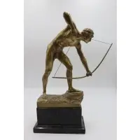 Otto Schmidt-Hofer, ARCHER, Gilt bronze sculpture on a marble base