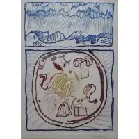 Underground, 1969 by Pierre Alechinsky, Color etching on paper, sold Aug 2023