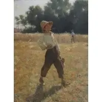 Otto Stark, Boy in a Field, Oil on canvas, 1887