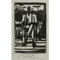 David Bates, Ed Walker, Lithograph on wove paper, with pencil sketch