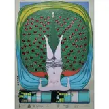 Friedensreich Hundertwasser, Homage to Schröder Sonnenstern, 1972, Screenprint with metal embossing on laid paper