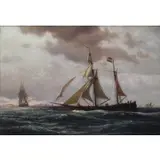 John Petersen, 72 at lower left. Ex Bonhams NY lot, 6/25/14. From a Long Island, NY collection. Dimensions: 14, Oil on masonite