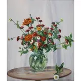 Johann Berthelsen, Flowers in a Glass Vase