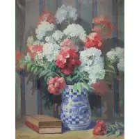 Lamont Adelbert Warner, Floral Still Life, 1935, Oil on canvas