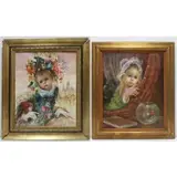 Armando Gentilini, La Fete des Fleurs, Pair of oils on canvas