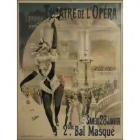 H. Gray, Theatre De L'Opera, 2eme Bal Masque, Lithographic poster