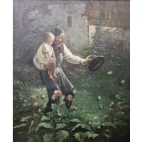 (ITALIAN, 1830-1919) by Luigi Bechi, Oil on canvas, sold Aug 2023