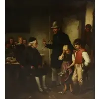 Joseph Clark, Classroom Scene, Oil on canvas