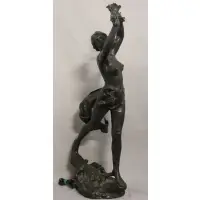 Félix Charpentier, Untitled, Large Bronze figural Sculpture as a lamp