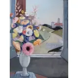 Charles Levier, Floral still life, Oil on canvas