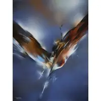 Flight at Springtime by Leonardo Nierman, Oil on board, sold Sep 2023
