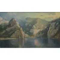 Gates of the Mountain by Ralph E. DeCamp, Oil on canvas board, sold Sep 2023