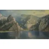 Ralph E. DeCamp, Gates of the Mountain, Oil on canvas board