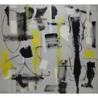 Fred Mitchell, Hierarchical Note, Oil on canvas