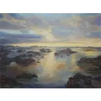 Edith Montlack, Shorescape, Oil on canvas