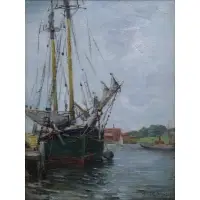 The Mystic River by Guy Carleton Wiggins, Oil on board, sold Sep 2023