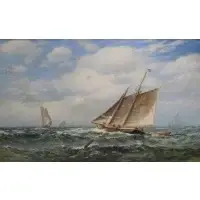 James Gale Tyler, Ships at Sea, Oil on canvas