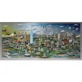 Charles Fazzino, N.Y.C. Skyline, Mixed media, 3-D serigraph on 100% acid free rag museum paper on Aluminum