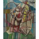 Nahum Tschacbasov, Portrait of a Clown, 1954, Oil on canvas