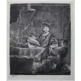 Rembrandt, The Gold Weigher (B.281), Etching on thin laid paper