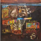 John Corbidge, Untitled, 1981 (Abstract Head), Oil on canvas