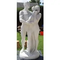 Pierre-Jean Braecke, Untitled, Large and finely executed marble sculpture of a couple with child
