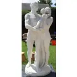 Pierre-Jean Braecke, Untitled, Large and finely executed marble sculpture of a couple with child
