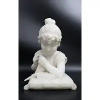 Ferdinando Vicchi, A young Girl, Finely execute marble sculpture, Signed F. Vicchi, Firenze on base