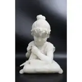 Ferdinando Vicchi, A young Girl, Finely execute marble sculpture, Signed F. Vicchi, Firenze on base