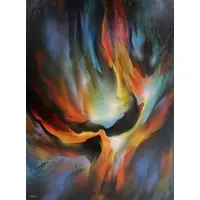 Flight to the Sun by Leonardo Nierman, Acrylic on masonite, sold Jul 2023