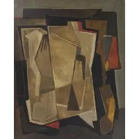 Ángel Botello, Abstract Composition, Oil on panel