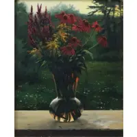 Floral Still Life by Scott Prior, Oil on board, 1993, sold Jul 2023