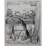 David Bates, David Bates, Sketch for Anhinga, 1988