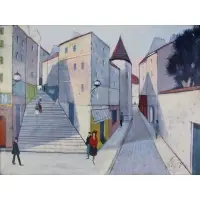 Rue a St. Maxime by Charles Levier, Oil on canvas, sold Jul 2023