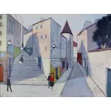 Charles Levier, Rue a St. Maxime, Oil on canvas