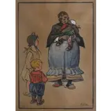 Heinrich Zille, Untitled-Woman with Children