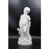 Polydore Comein, Untitled, Extremely well executed and large marble sculpture of a young girl