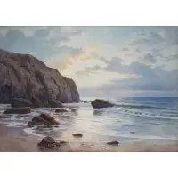 Edwin Lamasure, Shore Scene, Watercolor on paper