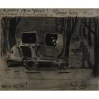 (Double-sided) by George Luks, Ink and charcoal on paper, sold Jun 2023