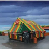 Randal Deihl, Fairground, Oil on board