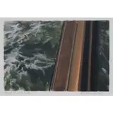 Richard Estes, Ferry to New York, Gouache on paper