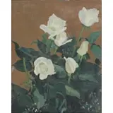 George Bentley Nick, White Roses, Oil on canvas, 1976