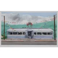 Diner, 1996 by John Baeder, Watercolor on paper, sold Jun 2023