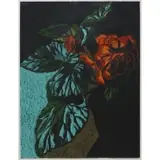 Jack Beal, Floral Still Life, Pastel on black paper