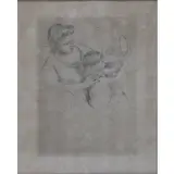 Mary Cassatt, Looking Into The Hand Mirror, No. 2, Dry point etching on laid paper; circa 1905