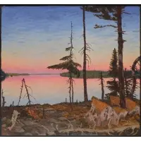 Tom Uttech, Distant Thunder, Oil on board, 1987