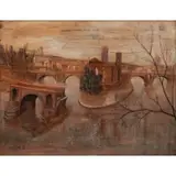 Jacques Bleny, NO 5 Rome Ile Tiberna, Oil on canvas