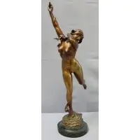 Jules Adercheu, Daphne, Gilt bronze sculpture